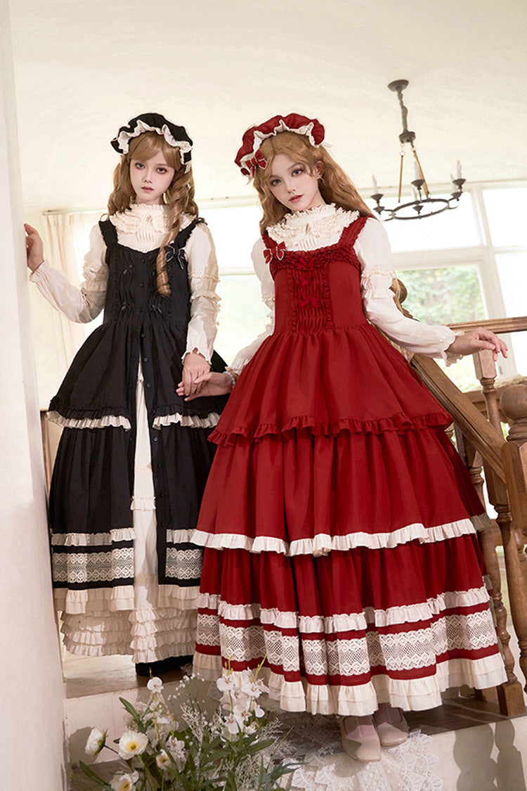 Black Lily Multi-Layered Ruffle Lace Classic Elegant Lolita Jsk Dress