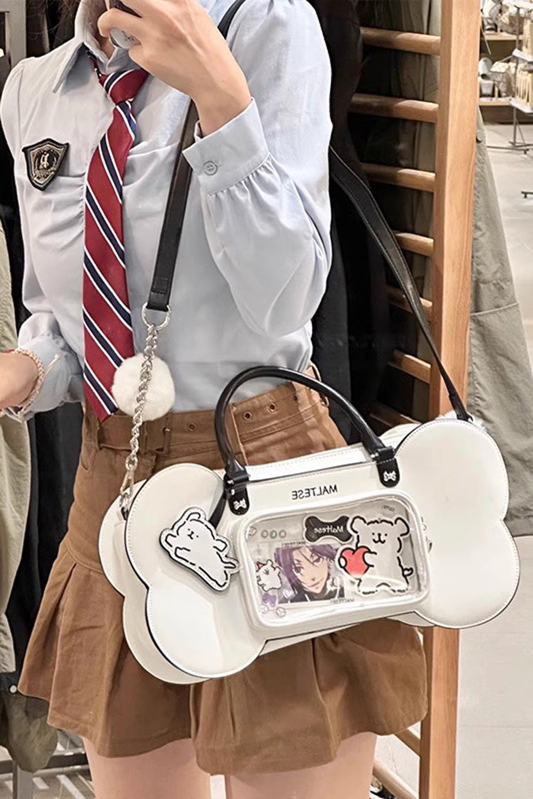 White Anime Puppy Bones Sweet Lolita Handbag
