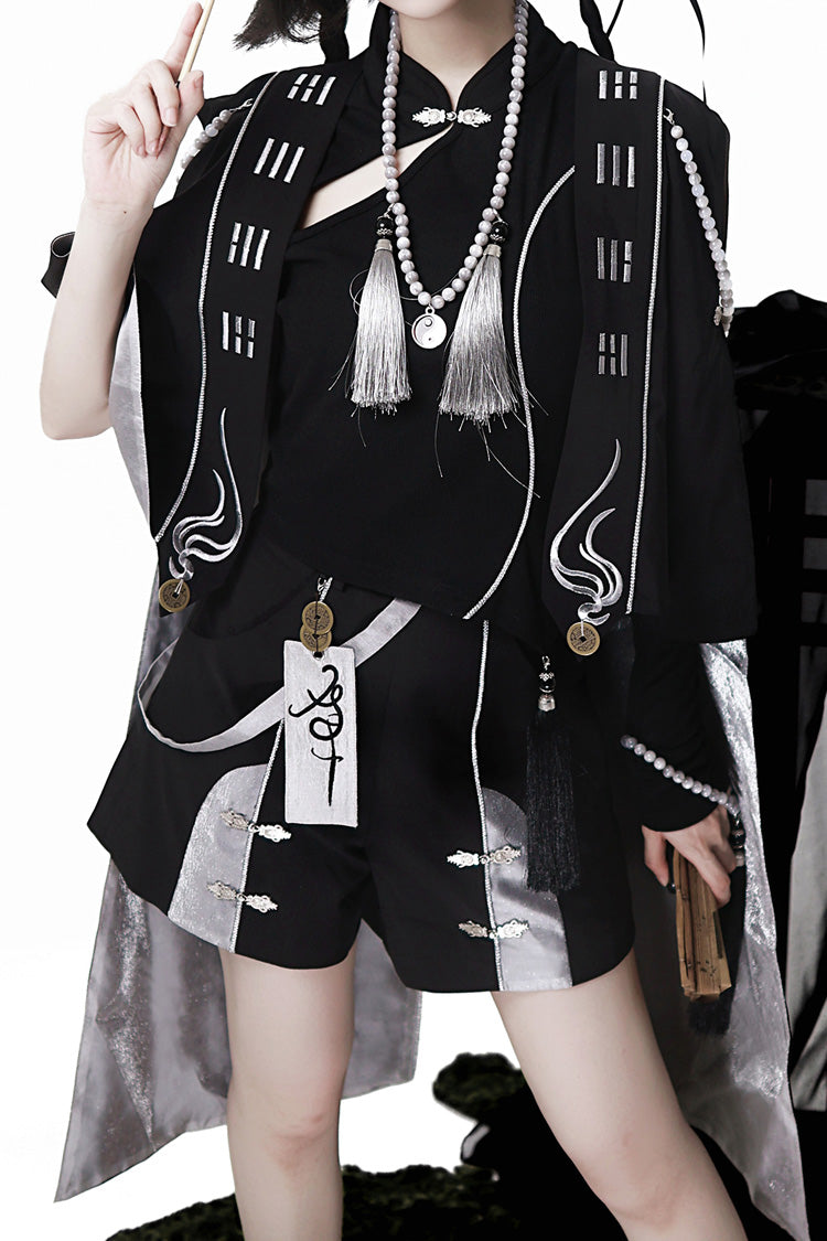 Black The Strange End of the Immortal Sect Sleeveless Chinese Style Ouji Lolita Set