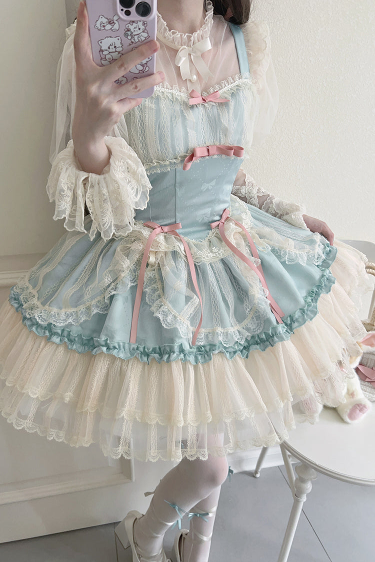 Flower Season Bowknot Lace Sweet Ballet Lolita Jsk Dress 4 Colors