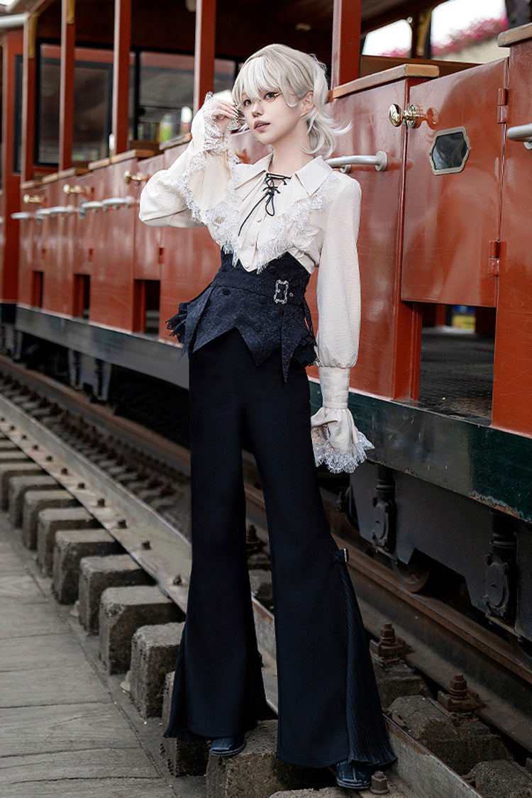 Black Gold Hunter Long Sleeves Pirate Style Gothic Long Pants