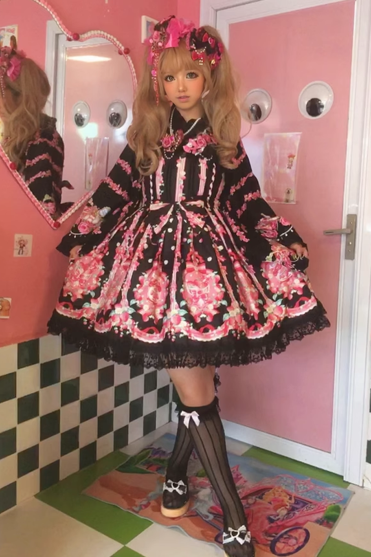 Strawberry Chef Sleeveless Print Bowknot Lace Sweet Lolita Jsk Dress 4 Colors