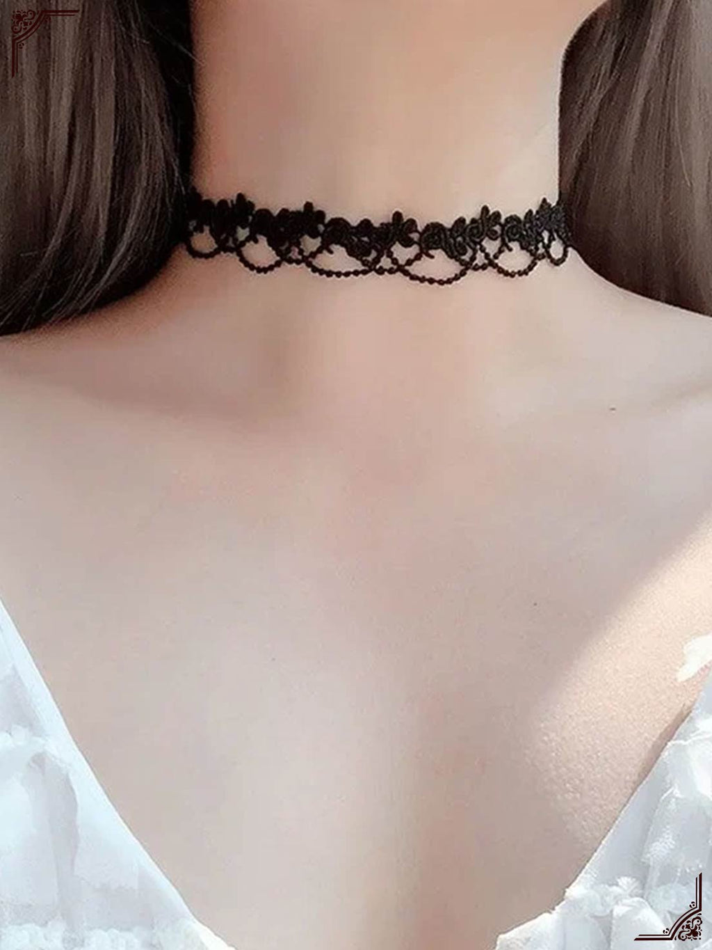 Black White Lace Lolita Accessory Necklace Gothic Choker