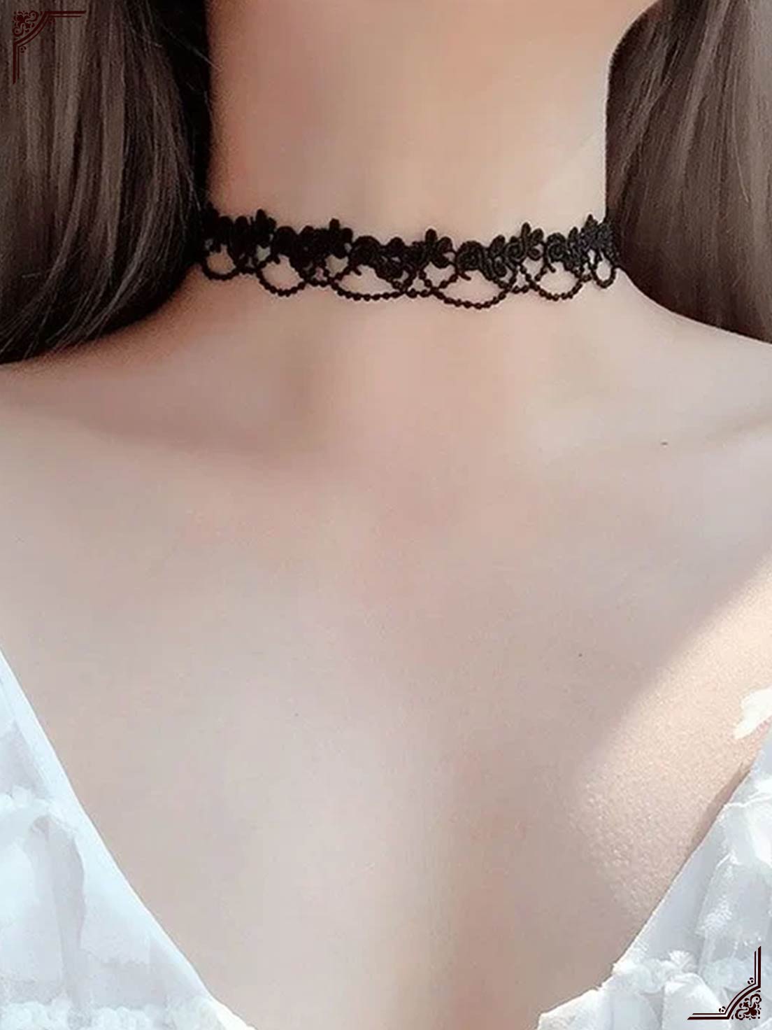 Black White Lace Lolita Accessory Necklace Gothic Choker