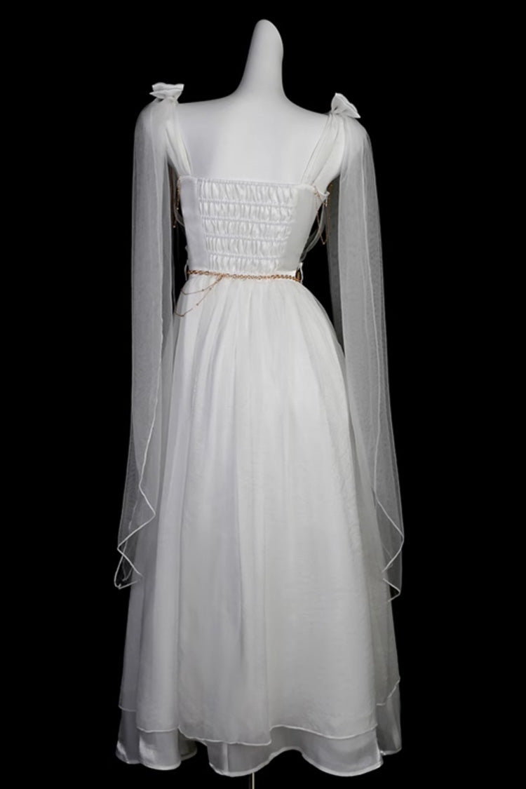 White Messenger of God Greek Style Sleeveless Ruffle Elegant Lolita Jsk Dress