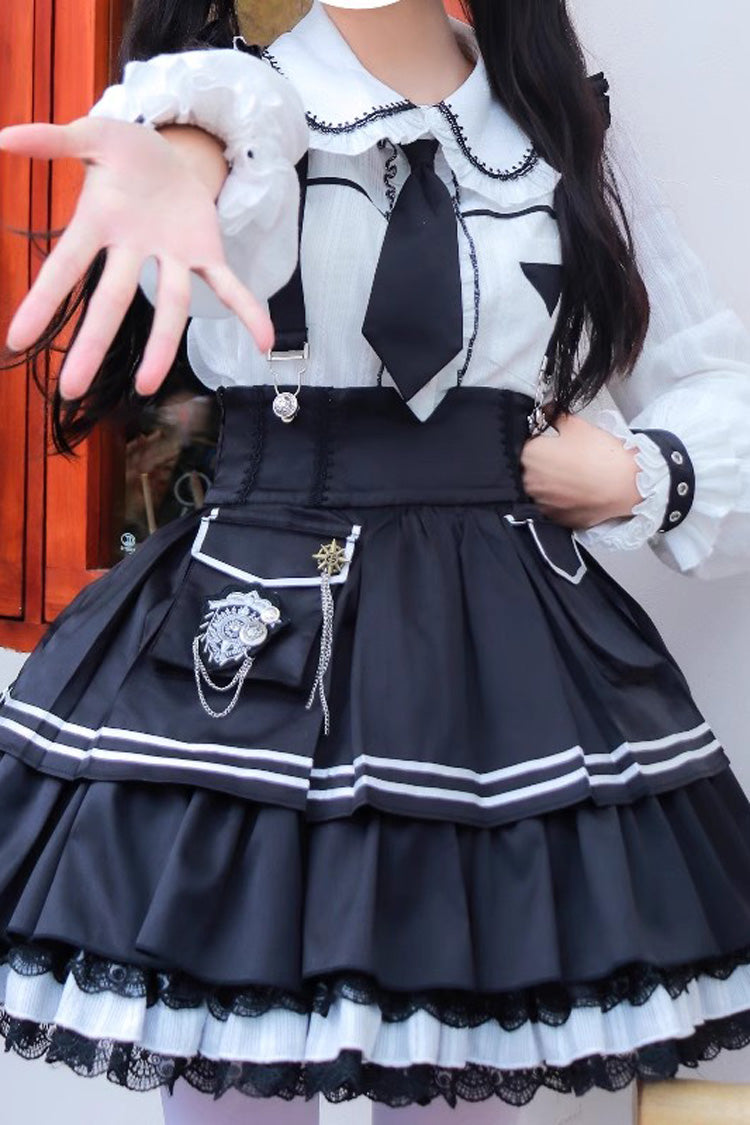 Officer Rabbit Multi-layer Ruffle Sweet Lolita Strap Dress 4 Colors