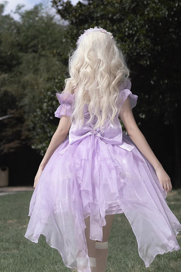 Purple Fantasy Music Box Ruffle Bowknot Lace Ballet Sweet Elegant Lolita Dress