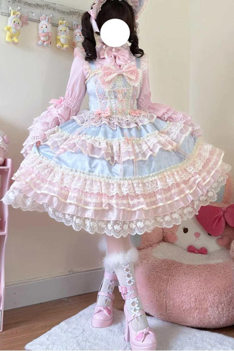 Blue Star Love Song Ruffle Hanayome Bowknot Lace Sweet Lolita Jsk Dress