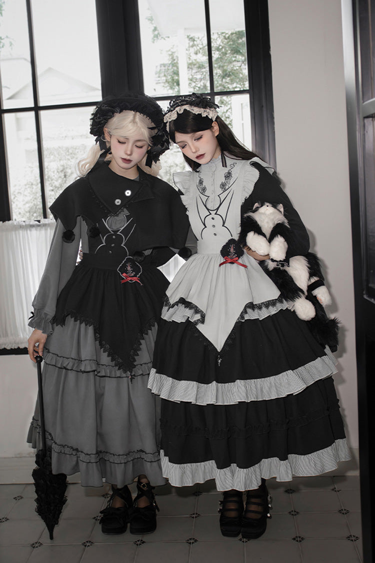 Castle Night Long Sleeves Ruffle Embroidery Gothic Lolita Dress 2 Colors