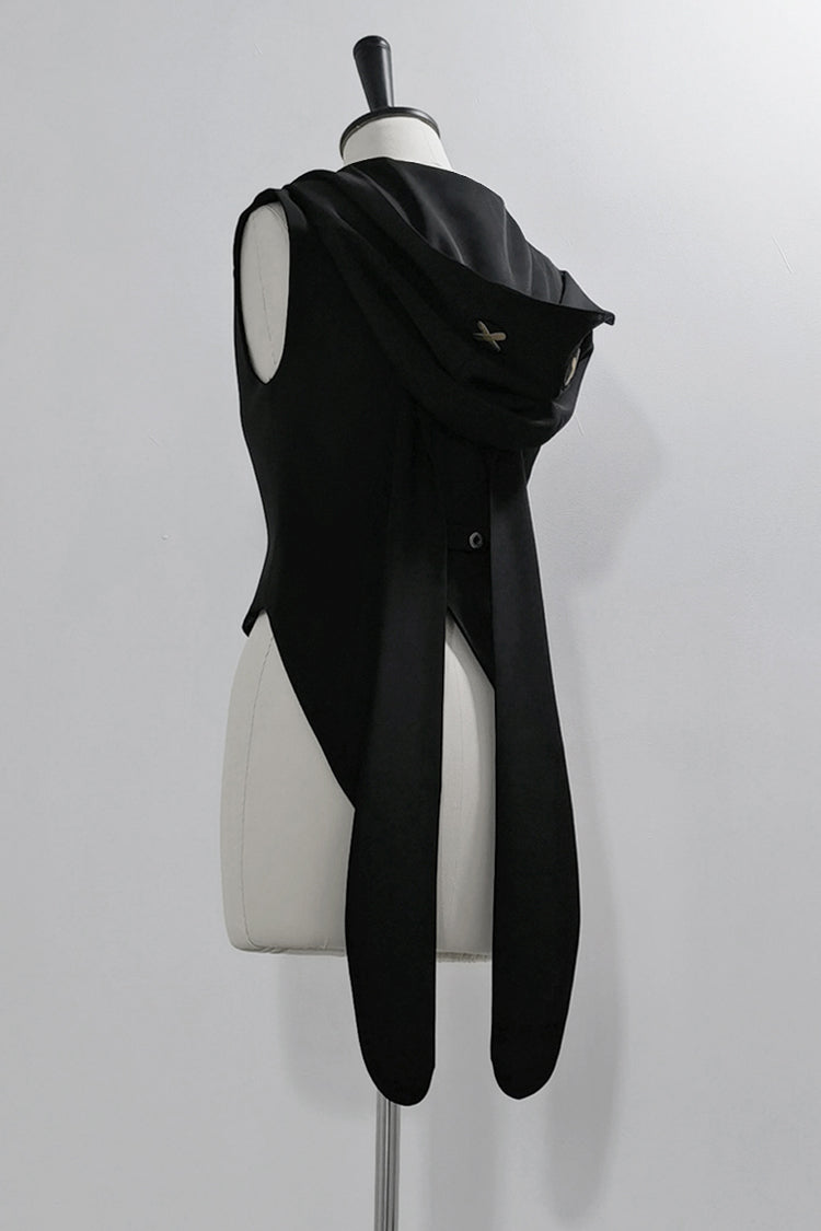 Black Rabbit Feather Phantom Gothic Prince Handsome Ouji Lolita Vest