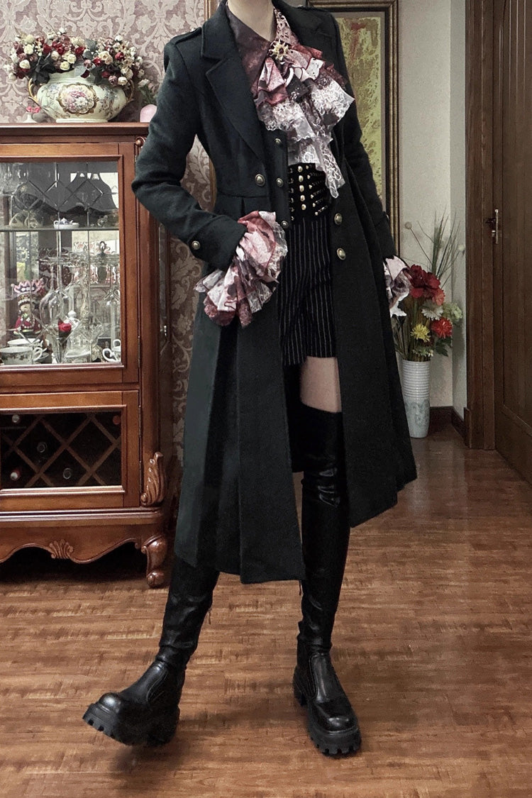 Paranoid's Punishment  Wool Long Sleeves Slim Gothic Lolita Trench Coat 4 Colors