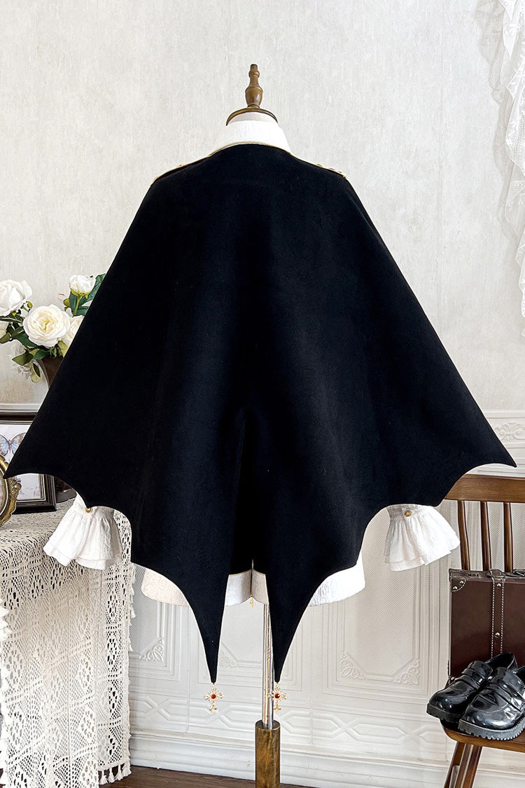 Black Vampire Noble Court Long Sleeves Embroidery Gothic Prince Handsome Ouji Lolita Set