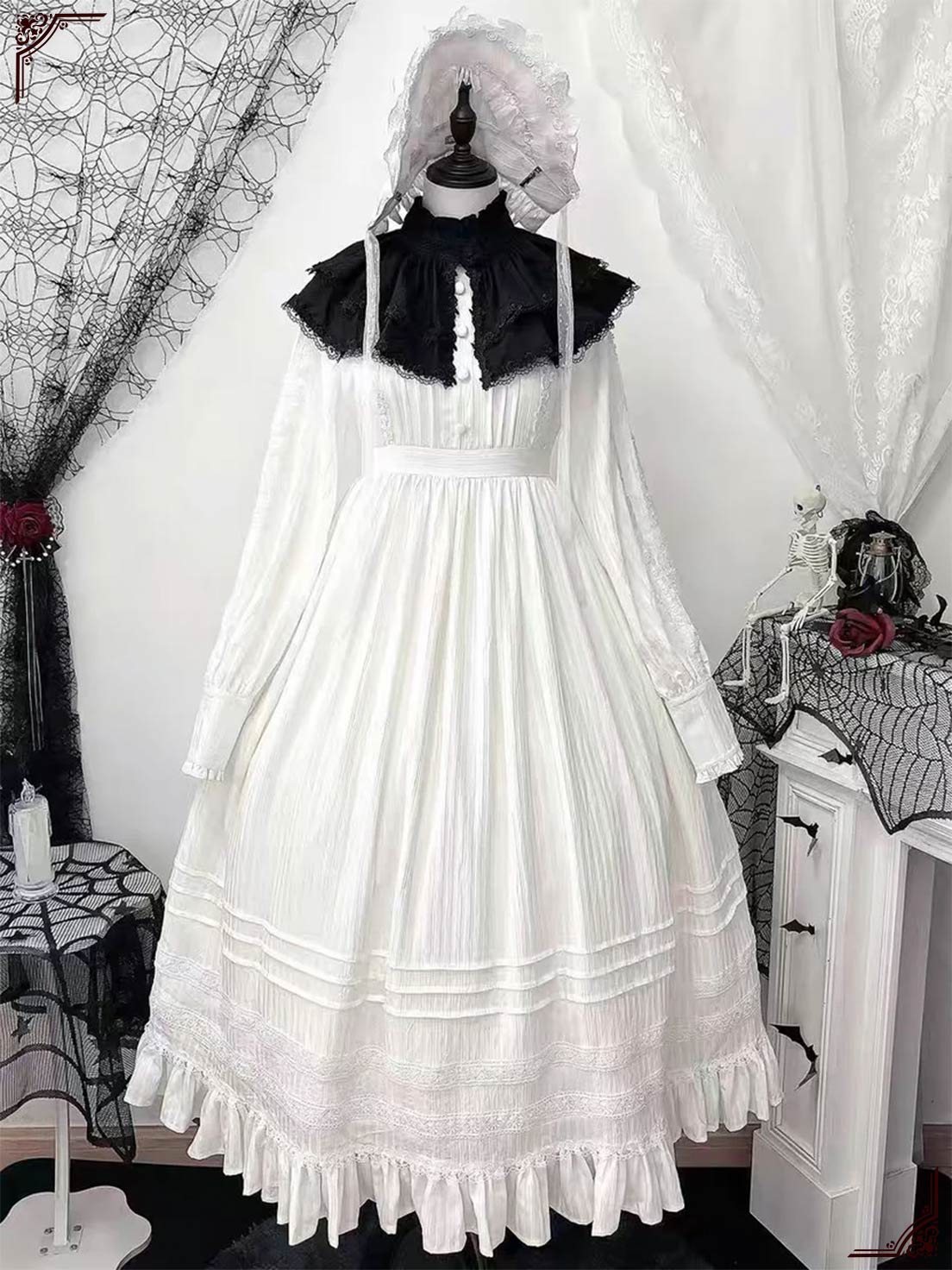 Gothic Lolita Dress White Nun Style Dark Religious JSK Outfit