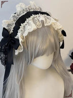 Gothic Lolita Lace Hair Accessory Halloween Dark Headband Nun Style Veil