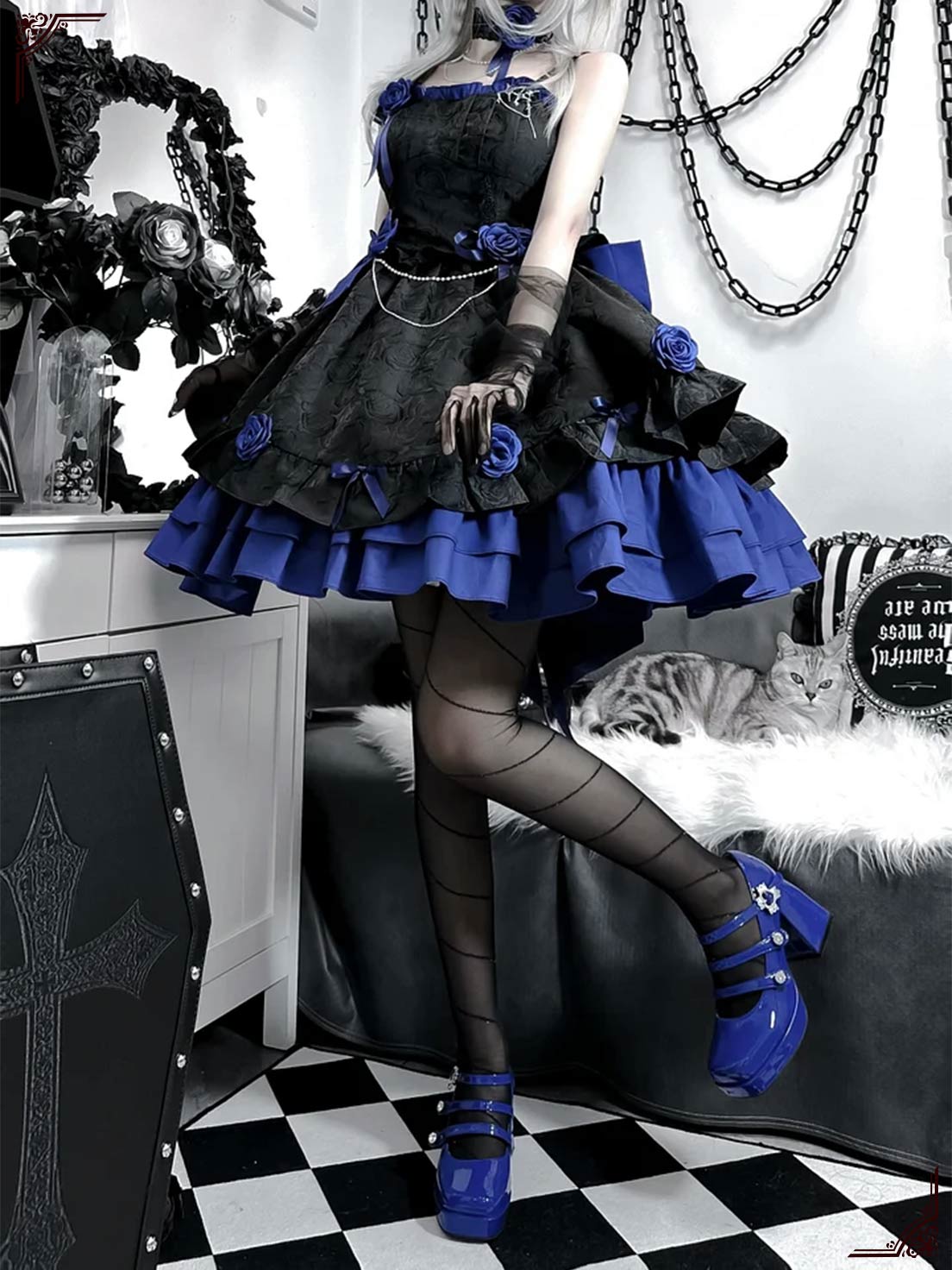 Gothic Lolita Sweet Rose Dresses Princess Ball Gown for Homecoming