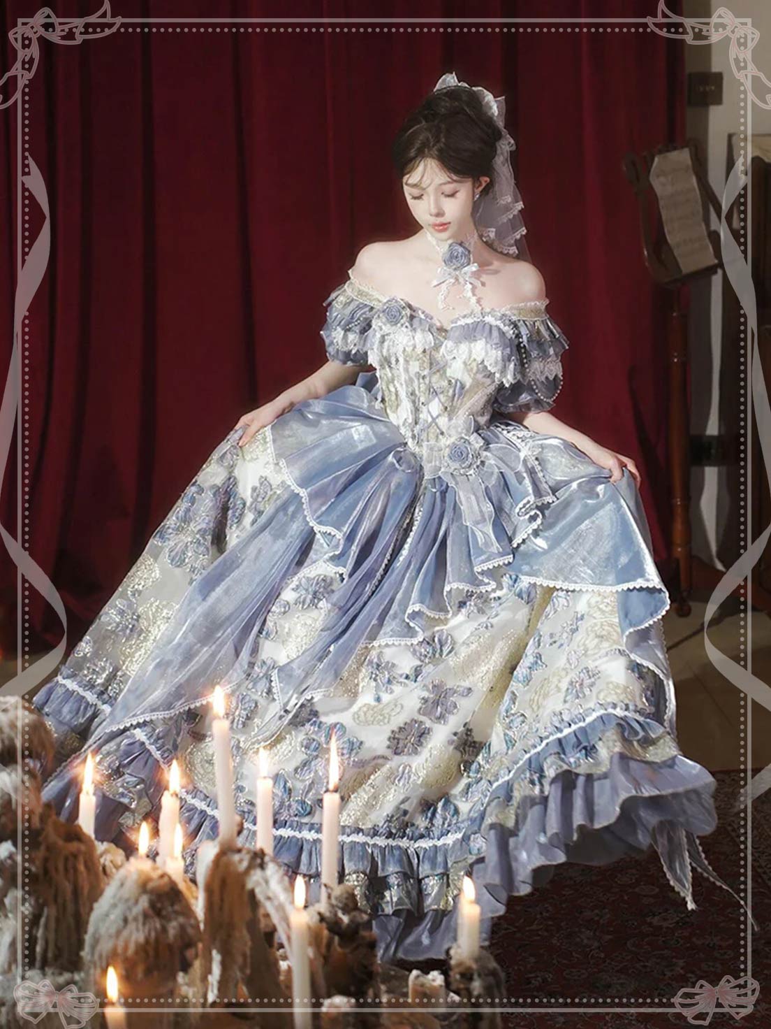 blue lolita princess dress