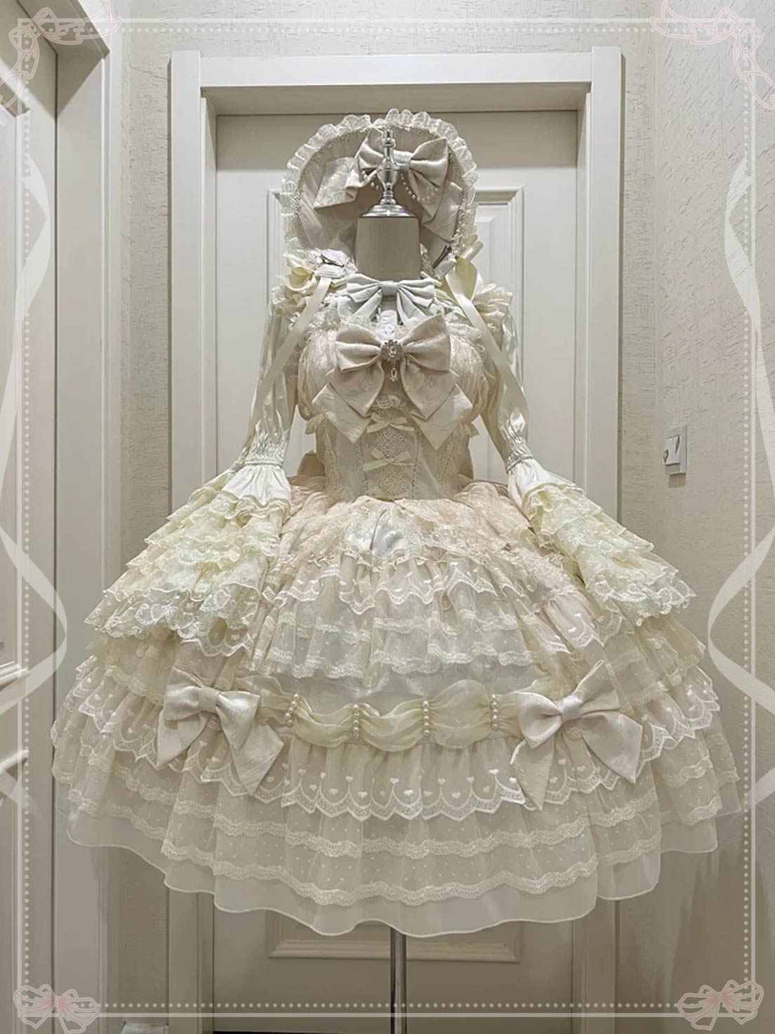 Hime Lolita Tea Party Fashion Blue Pink White Wedding Dress Multi-layer Sleeveless JSK Dress Lolita Autumn/winter