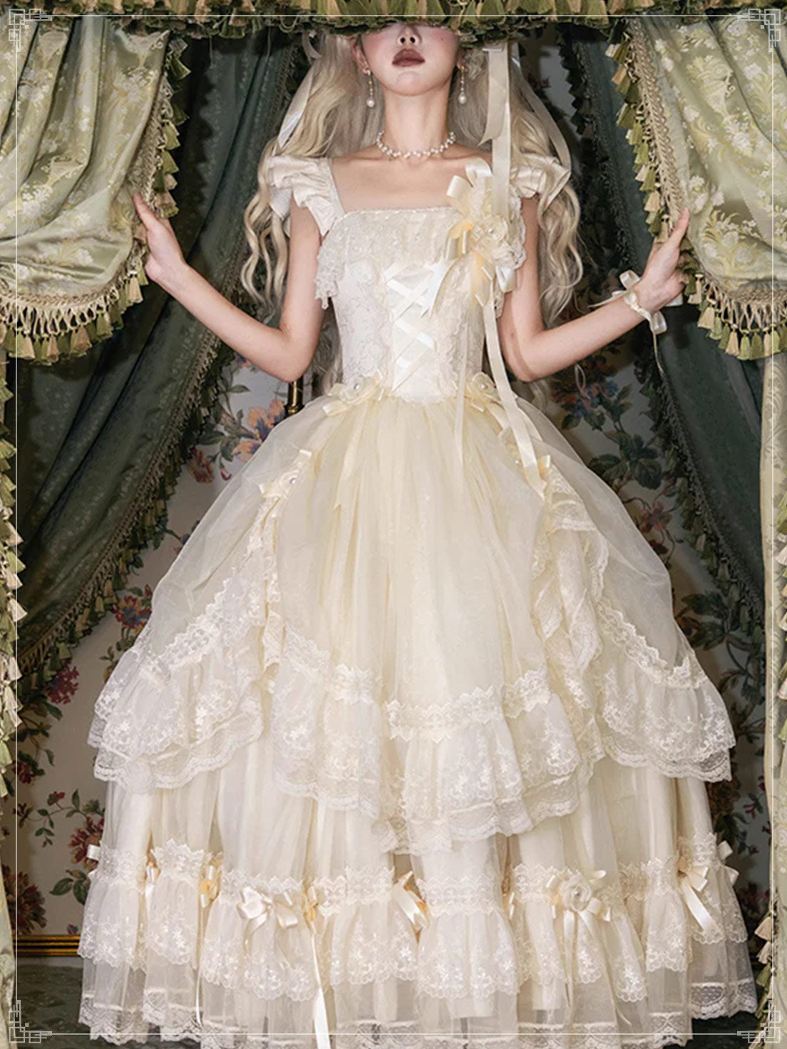 Hime Lolita Tea Party Fashion Cream Coloring Ki Lolita Dress One Piece Dress