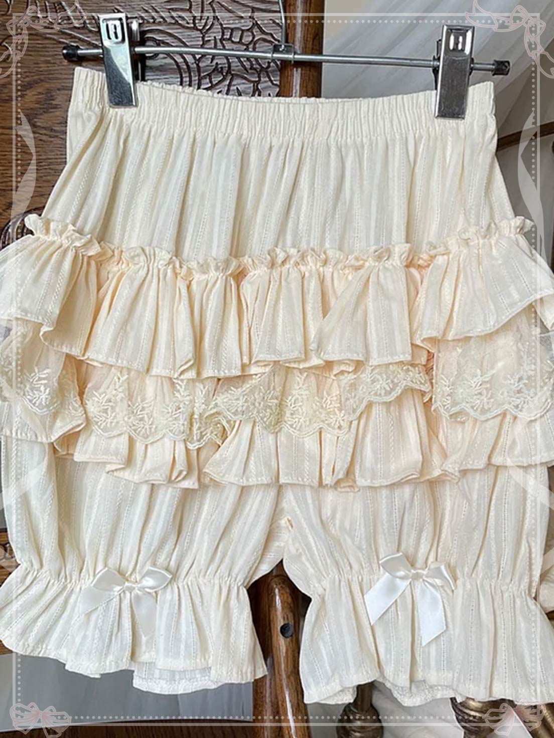 Japanese Sweet and Cute with Dark Pattern Multi-layer Ruffle Edge Pumpkin Shorts Lolita Petticoat