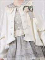 Lolita Coat Bubble Sleeve Knit Cardigan Sweet Ruffled Soft Girl Autumn Winter Coat