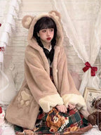 Lolita Coat Sleepy Bear Warm Thick Plush Outerwear Women Autumn Winter