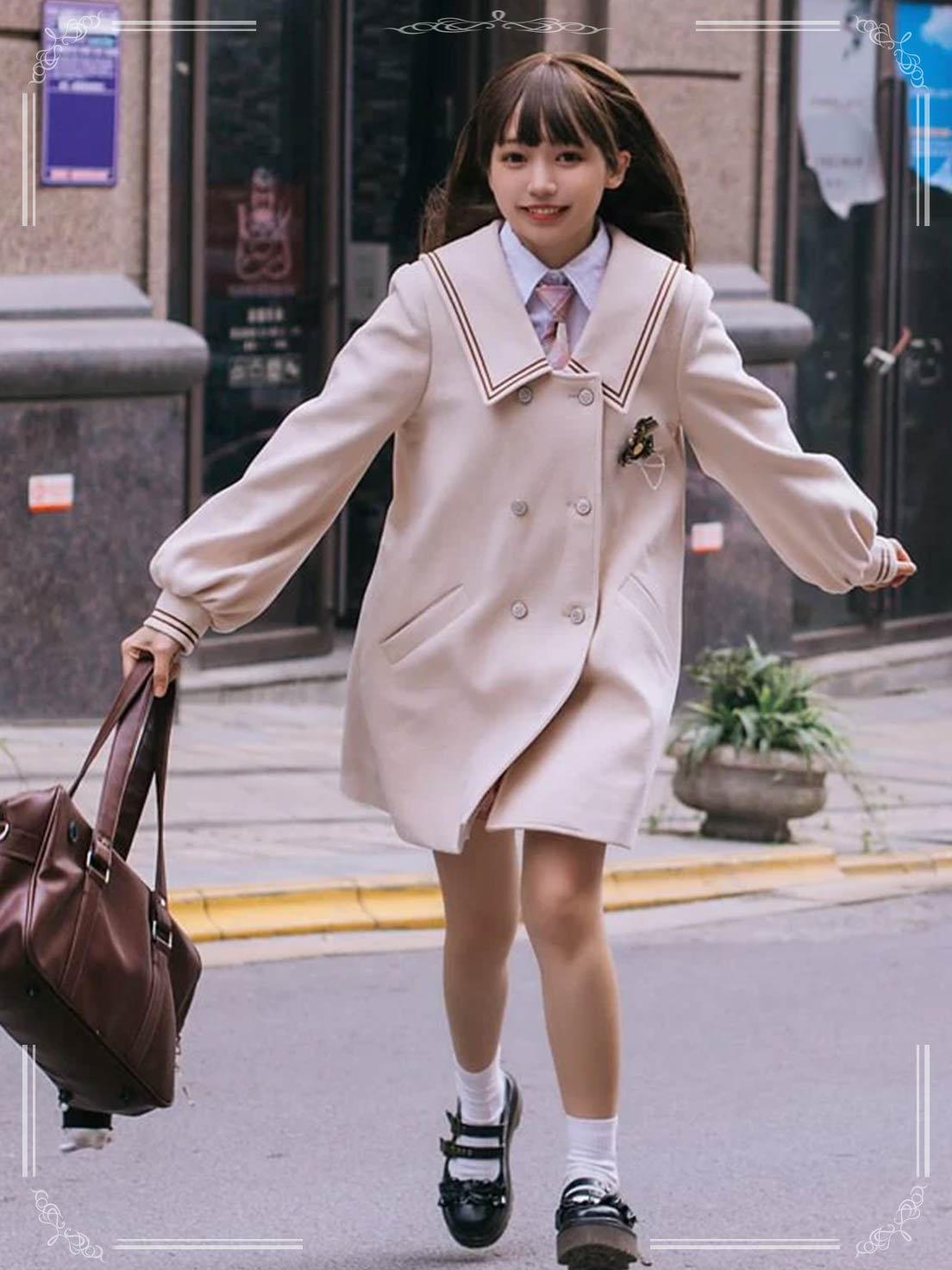 Lolita Coats Classic Woolen Japanese Preppy Style Plush Thickened Lolita JK