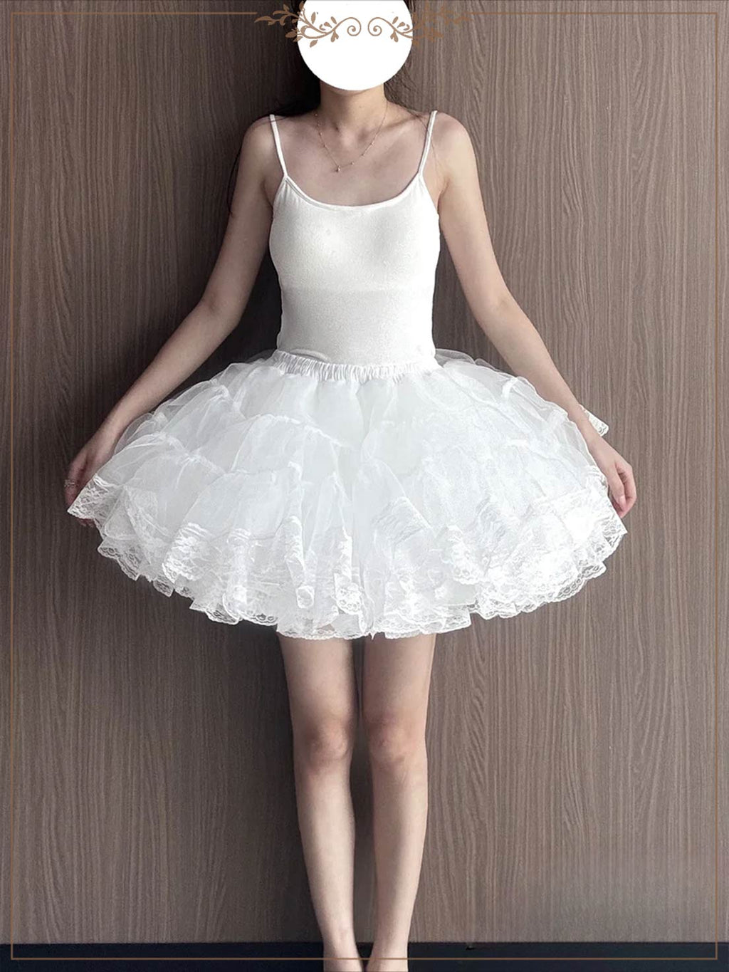 Lolita Petticoat White A-line Lace Four-layer Tulle Daily Wear Pannier Skirt