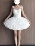 Lolita Petticoat White A-line Lace Four-layer Tulle Daily Wear Pannier Skirt