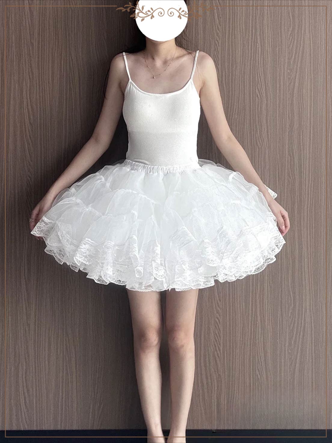 Lolita Petticoat White A-line Lace Four-layer Tulle Daily Wear Pannier Skirt