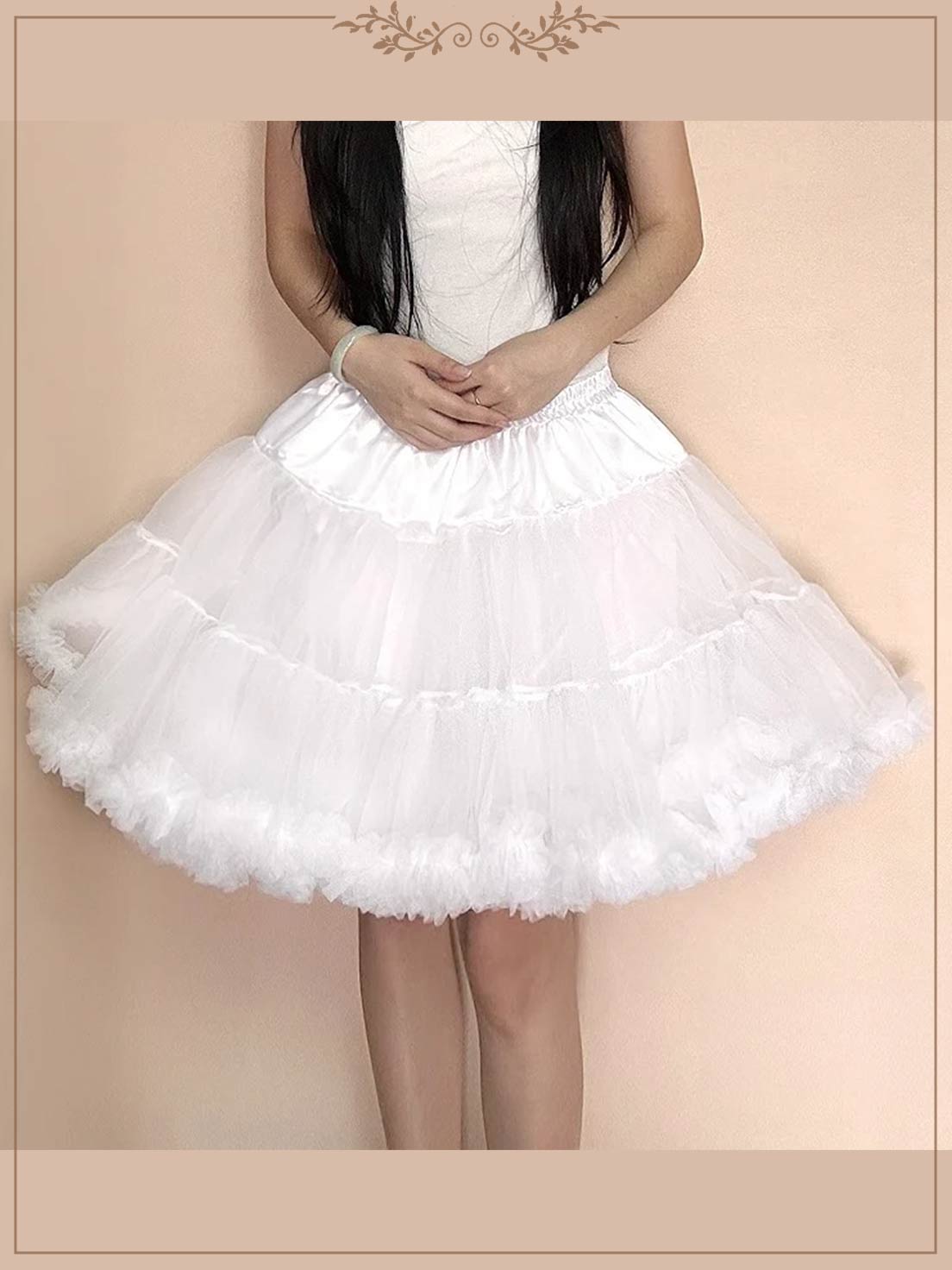 Lolita Petticoat White Fluffy Cloud-like Soft Tulle Short Pannier for Daily Wear