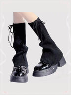 Lolita Stockings Lace-Up Knitted Leg Stackable Mid-Calf Socks for JK Style in Four Colors