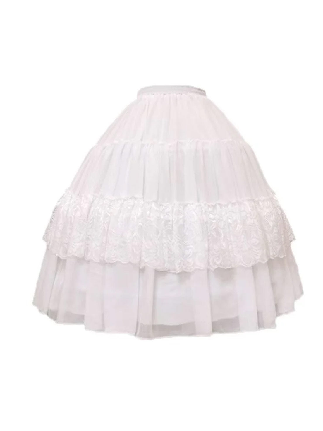 Long Everyday Spreader Poncho Fishbone Spreader White Lolita Petticoat