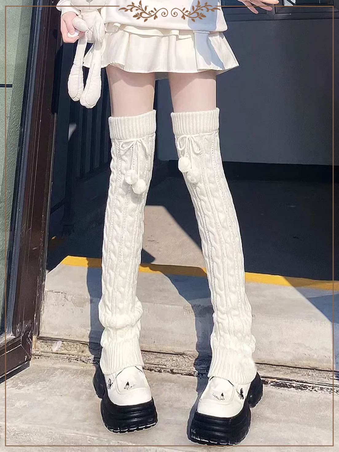 Long Tube Over Knee Leg Lolita Stockings Cover Japanese Autumn and Winter Knitted Thickened Warm Cute High Tube Lolita Accessories