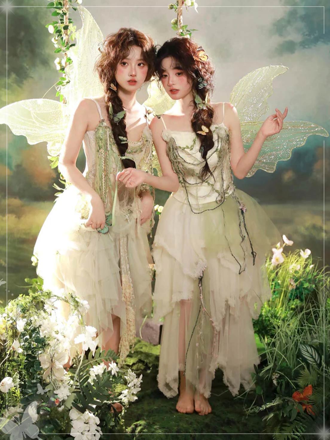 Mori Kei Fashion Forest Green Inspire Sweet Lolita Maxi with Lace One Piece Dress