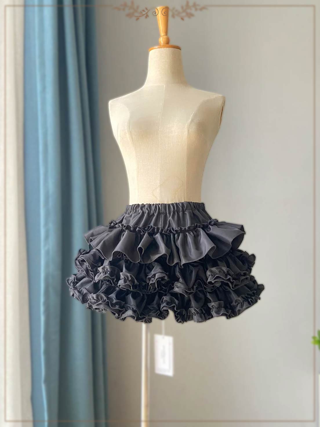 Petticoats Black Opulent Lolita Cake Layered Petticoat With Pumpkin Bloomers Fluffy Underskirt