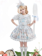 Sweet Lolita Cake Dress Blue Theme Ruffle Trim Lolita Dress Jumper Skirt