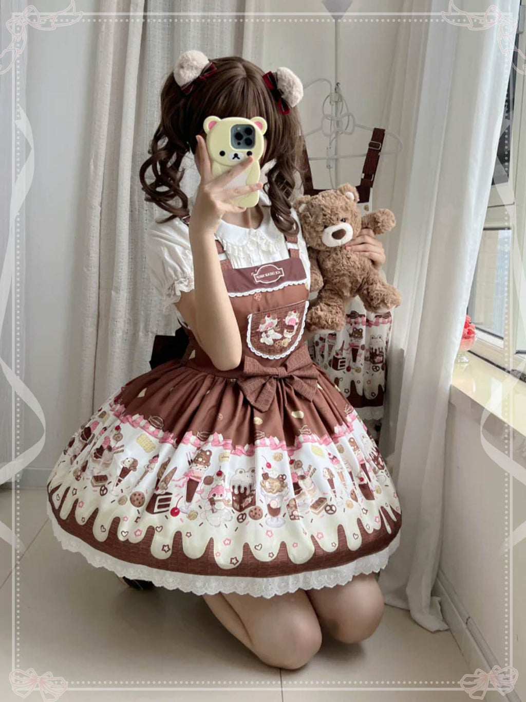 Sweet Lolita Chocolate Dress Cream Cake Lolita Dessert Themed Brown Jumper Dress
