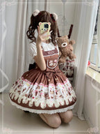 Sweet Lolita Chocolate Dress Cream Cake Lolita Dessert Themed Brown Jumper Dress