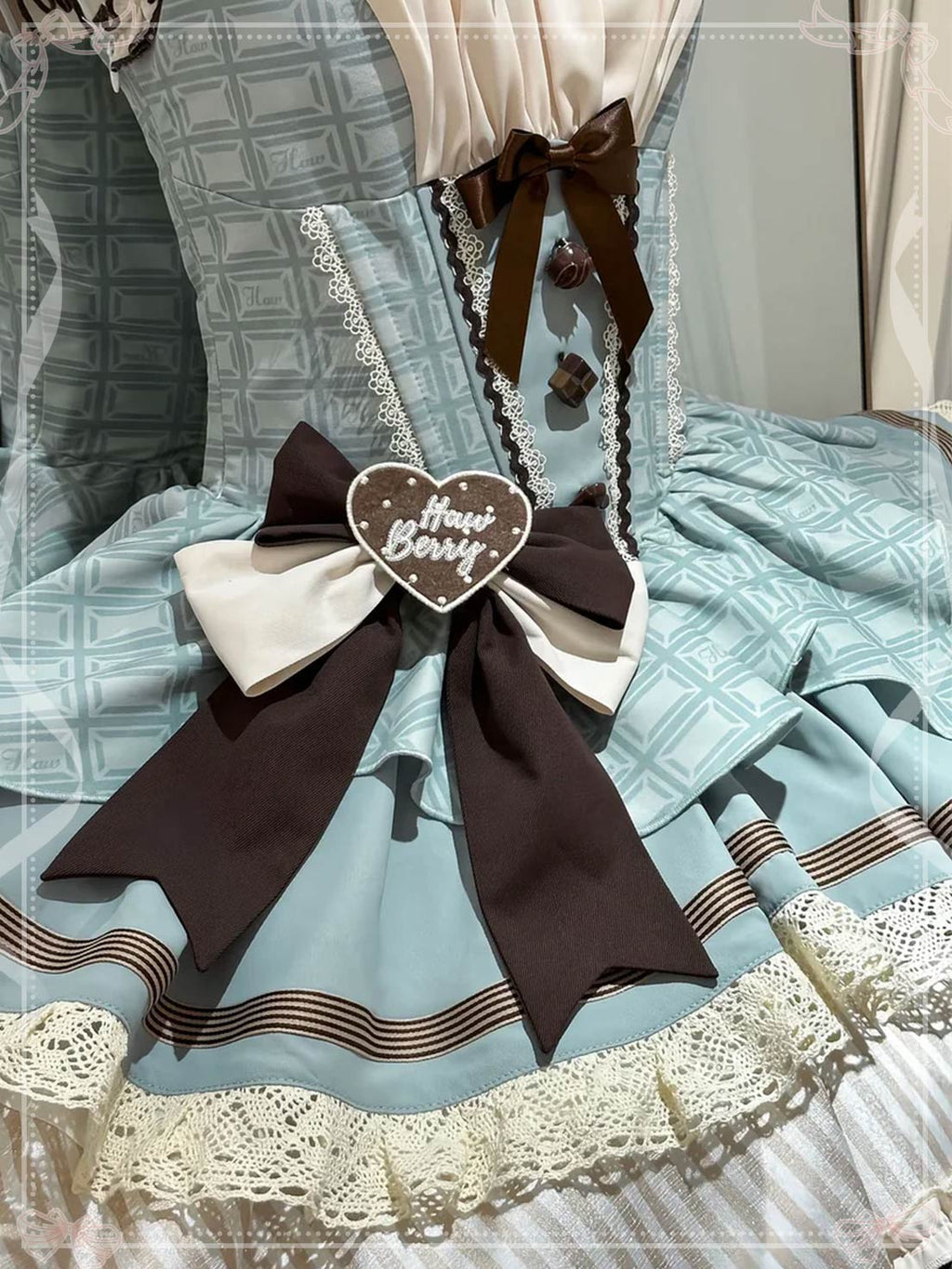 sweet-lolita-mint-chocolate-cake-cream-dress-bow-cute-jumper-skirt