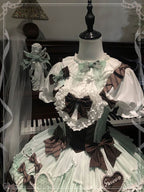 Sweet Lolita Mint Chocolate Doll Lolita  Dress Cream Cake Lolita Daily Dress One Piece Dress