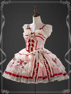 Sweet Lolita Pink Sleeveless Princess Lolita Dress Ruffle Embroidery Bowknot Lace Fishbone