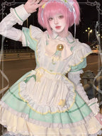 Sweet Lolita Pod Cute Lolita Set Mint Green Blue Chocolate  Dress