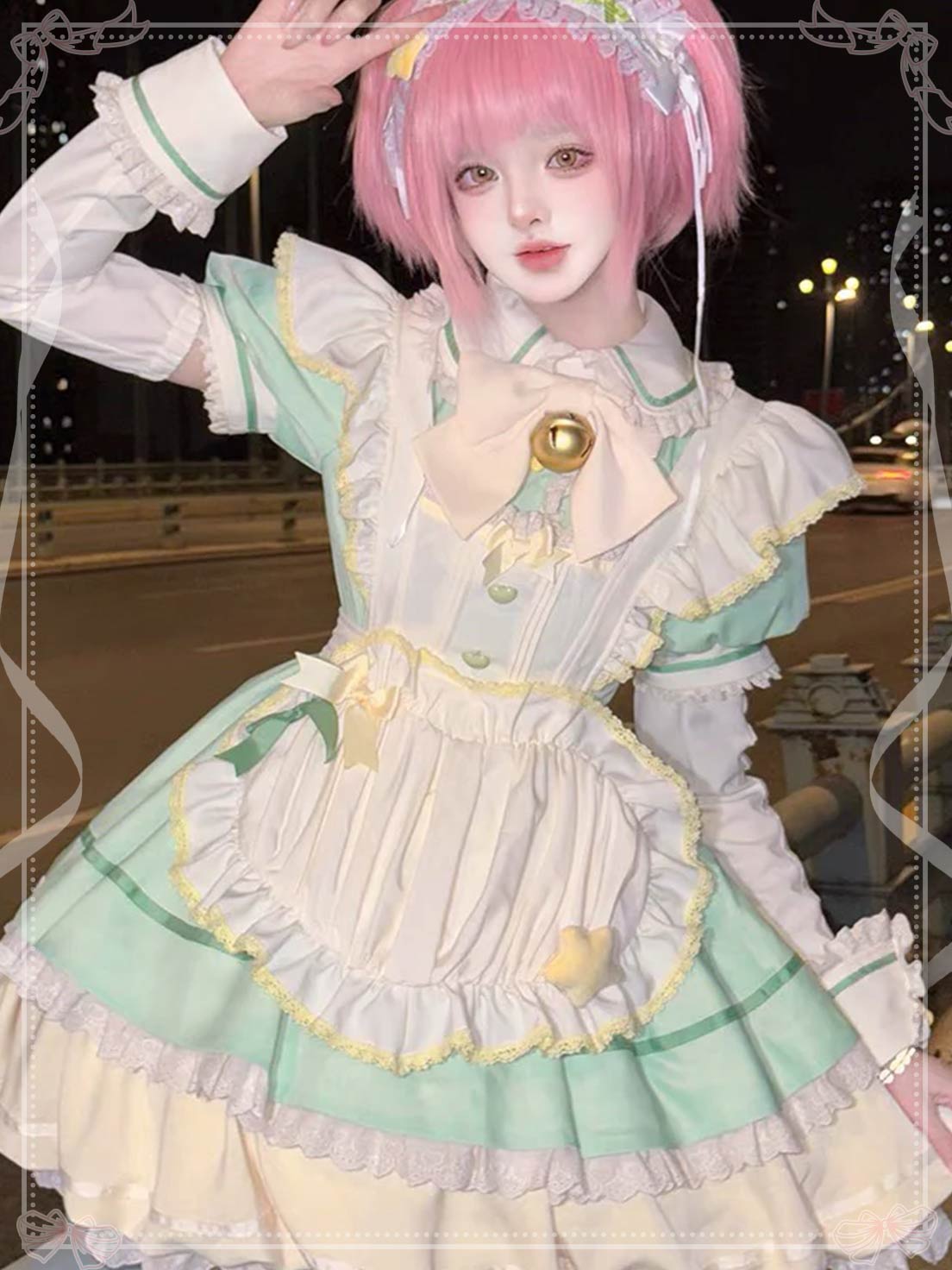 Sweet Lolita Pod Cute Lolita Set Mint Green Blue Chocolate  Dress