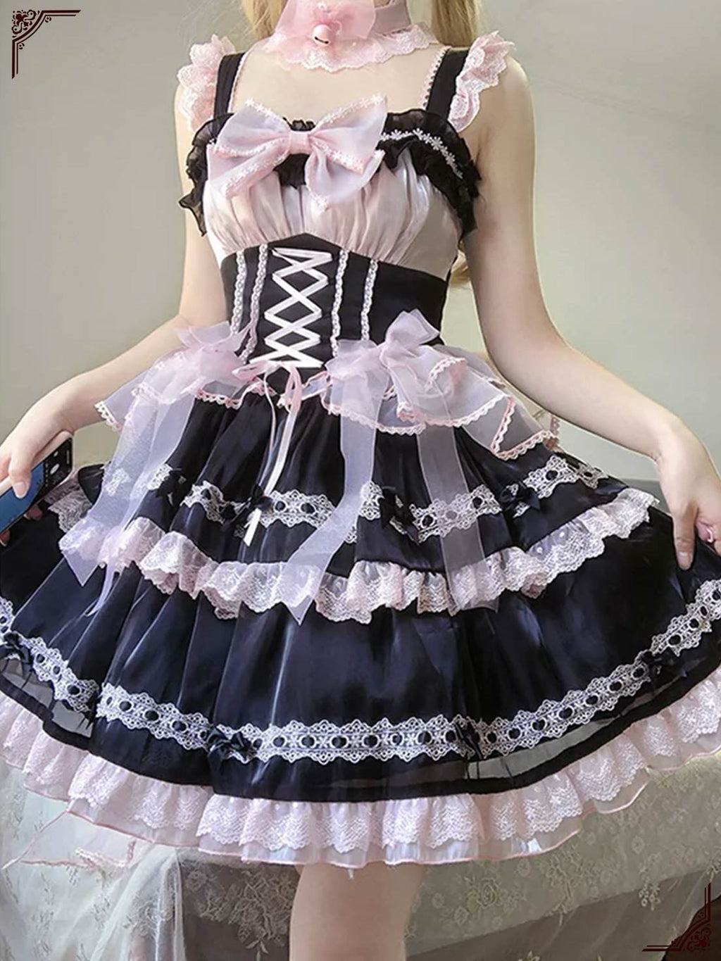 Sweet Lolita Prom Dress Purple Pink Purple Gauze Skirt Lace Ruffle Edge
