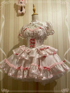 Sweetheart Ballet Lolita Dress Bow Lace Ruffles Vintage Kawaii Dress Doll Lolita Outfit JSK Cake Dress