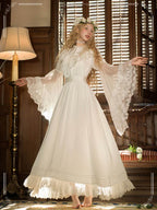 Lolita Fashion OP Dress - Ivory White Victorian Style Nightgown