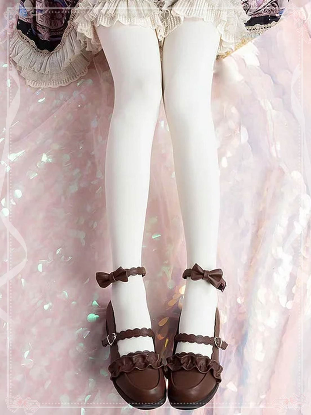White Apricot Solid Color Autumn and Winter Lolita Stockings Fleece Knee Socks Pantyhose Lolita Accessories