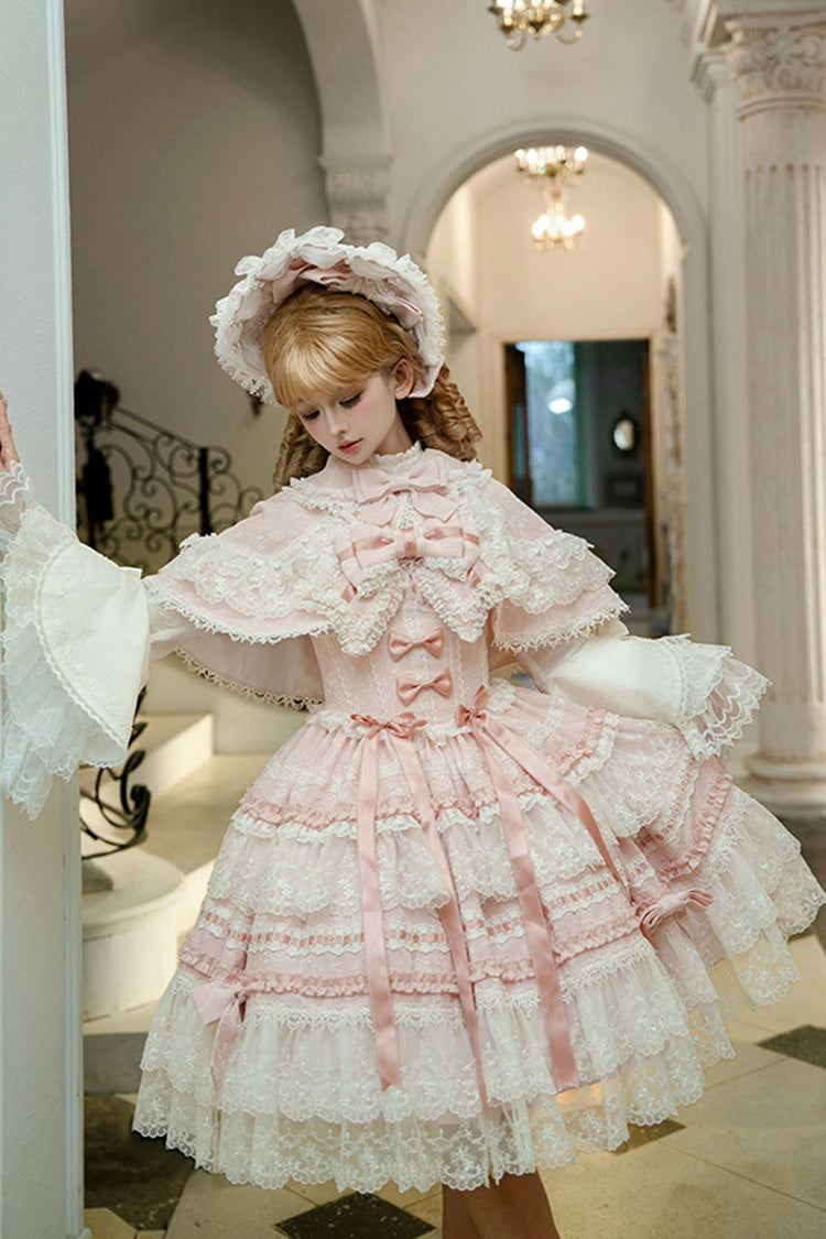 Pink Reinas Sleeveless Ruffle Bowknot Lace Sweet Lolita Jsk Dress