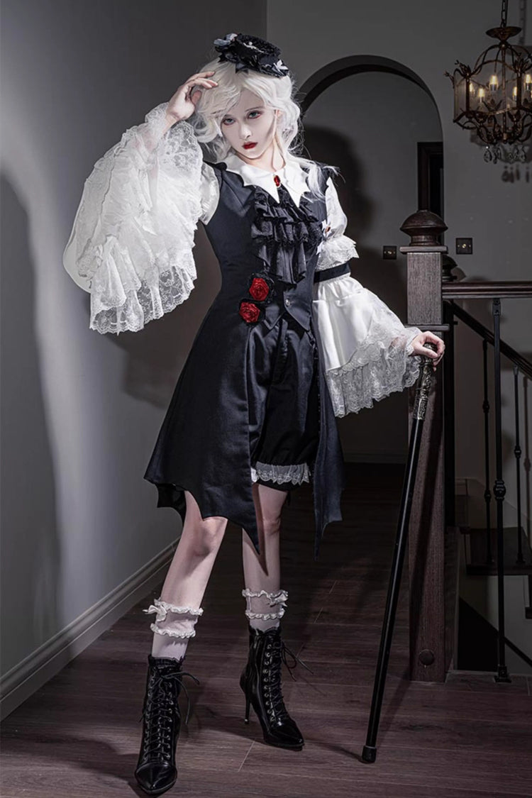 Black Night Rose Sleeveless Ouji Prince Handsome Lolita Vest
