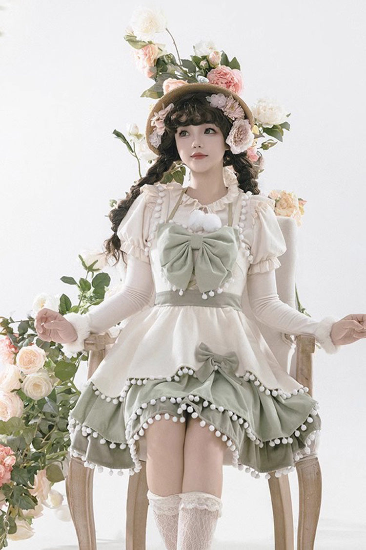 Confession Function Multi-layer Ruffle Bowknot Color Matching Autumn Winter Sweet Lolita Jsk Dress